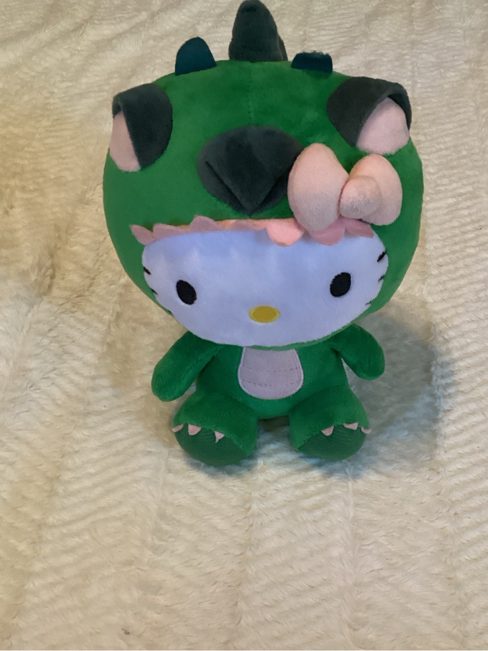 Adorable Kids Sweet Soft Hello Kitty Fiesta Plush Kitty In Green Dragon Costume